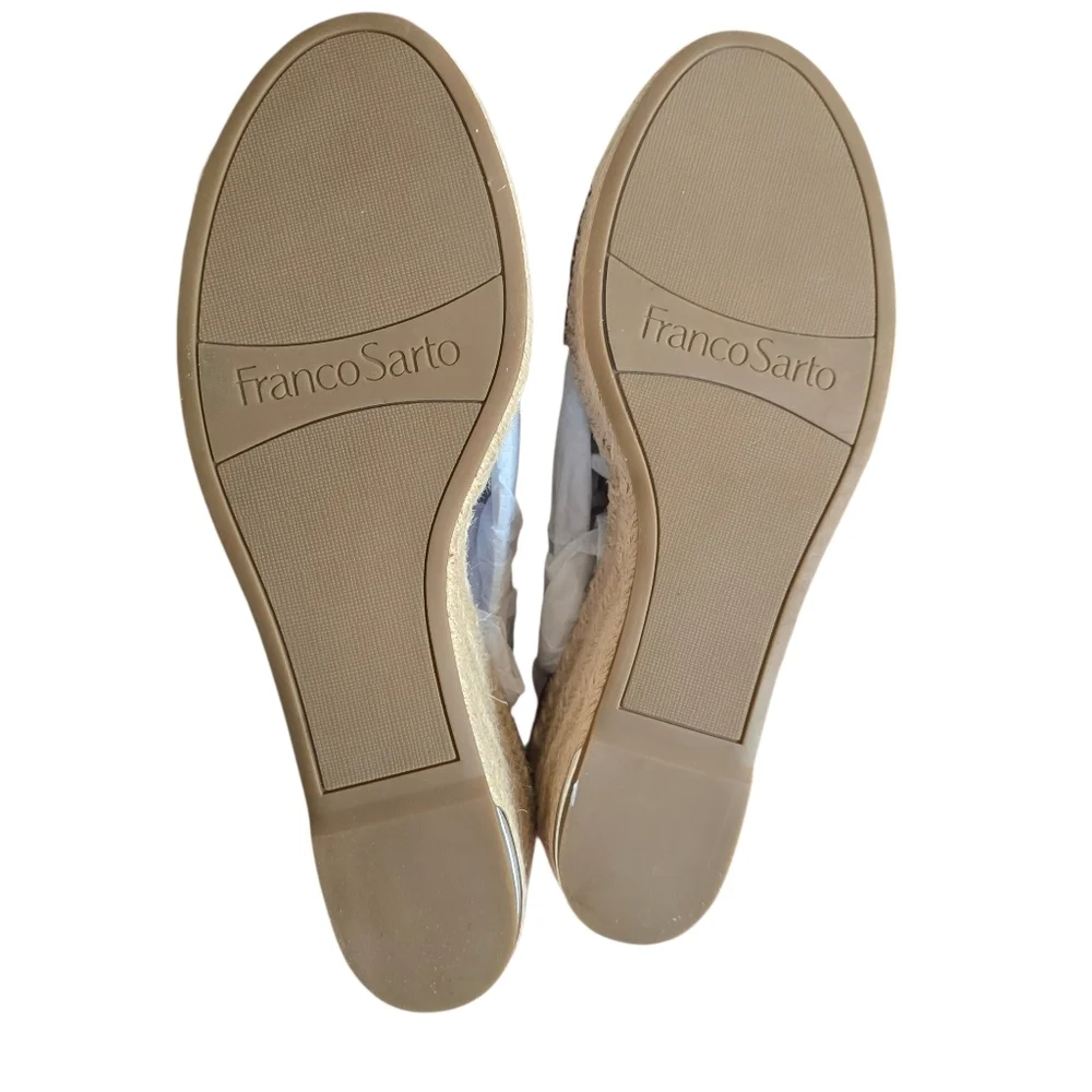 NIB Franco Sarto Clemens Raffia Espadrille Wedge Sandal, Size 9.5 (M)